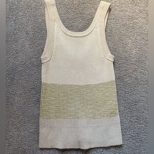 Anthropologie Sleeveless Stretchy Beige Tank Top Low Back